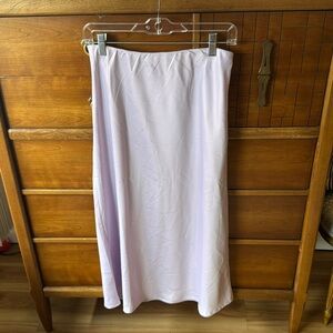 Satin Bias Cut Midi Skirt : Nasty Gal : Lavender Elegant Light Purple Midi Skirt